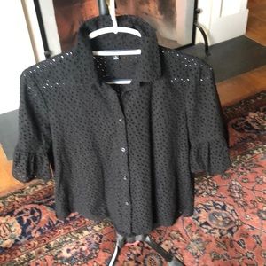 Madewell eyelet crop blouse